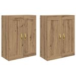 Casa si Gradina - Mobilier - Comode si corpuri - Comode - Usi pentru dulapuri montate pe perete 2 pcs Stejar Artizanal - Infinity.ro
