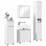 Casa si Gradina - Mobilier - Seturi de mobilier - Seturi baie - Set de mobilier pentru baie 4 pcs Alb lucios Lemn compozit - Infinity.ro