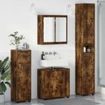 Casa si Gradina - Mobilier - Seturi de mobilier - Seturi baie - Set de mobilier pentru baie 4 pcs Stejar fumuriu Lemn compozit - Infinity.ro