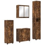Casa si Gradina - Mobilier - Seturi de mobilier - Seturi baie - Set de mobilier pentru baie 4 pcs Stejar fumuriu Lemn compozit - Infinity.ro