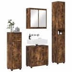 Casa si Gradina - Mobilier - Seturi de mobilier - Seturi baie - Set de mobilier pentru baie 4 pcs Stejar fumuriu Lemn compozit - Infinity.ro