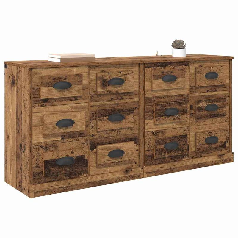 Casa si Gradina - Mobilier - Comode si corpuri - Comode - Bufeturi 2 pcs Lemn Vechi 70 x 35,5 x 67,5 cm Lemn compozit - Infinity.ro