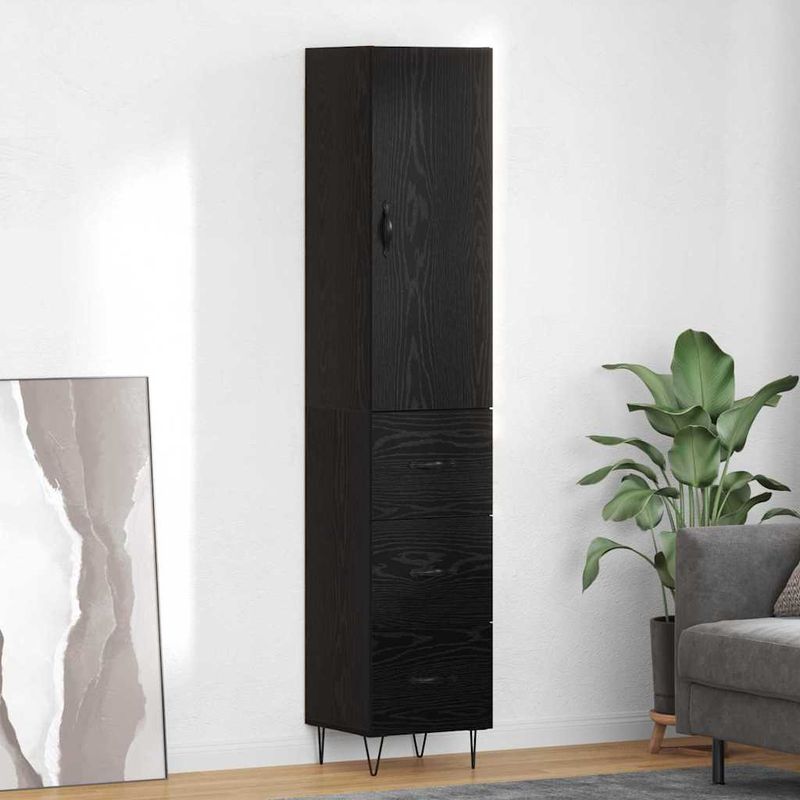 Casa si Gradina - Mobilier - Comode si corpuri - Corpuri bucatarie - Bufet cu sertar Stejar Negru 69,5 x 34 x 180 cm Lemn compozit - Infinity.ro