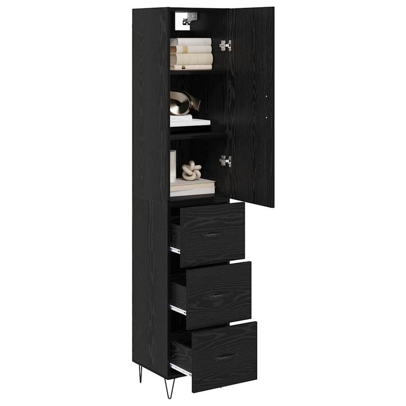 Casa si Gradina - Mobilier - Comode si corpuri - Corpuri bucatarie - Bufet cu sertar Stejar Negru 69,5 x 34 x 180 cm Lemn compozit - Infinity.ro