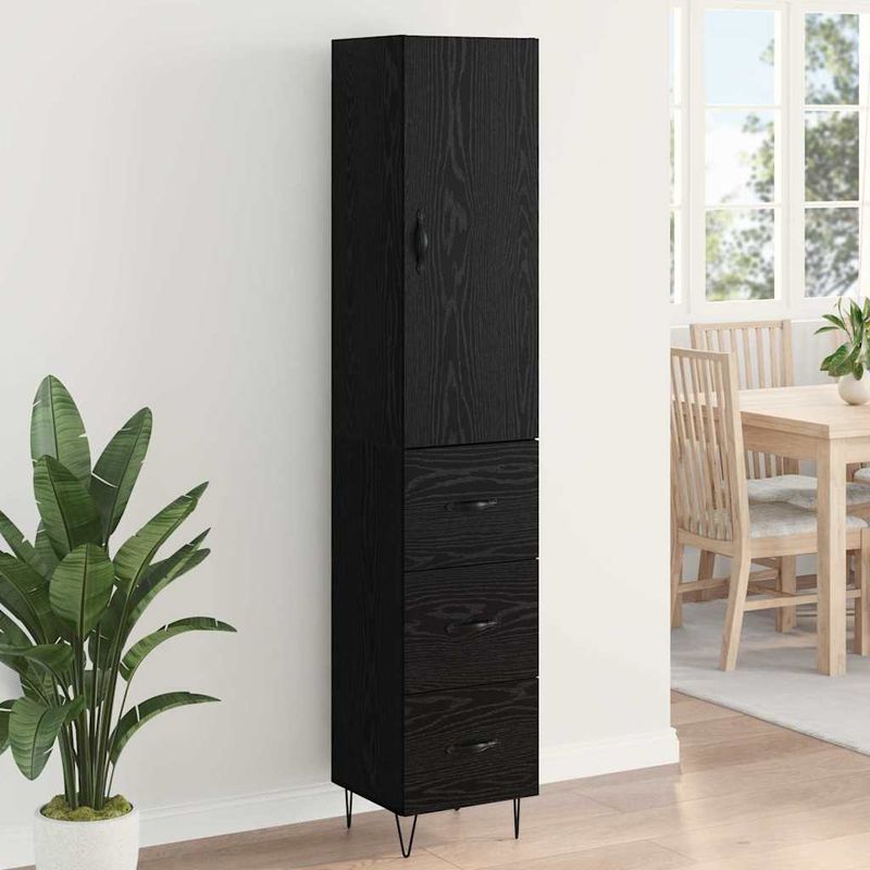 Casa si Gradina - Mobilier - Comode si corpuri - Corpuri bucatarie - Bufet cu sertar Stejar Negru 69,5 x 34 x 180 cm Lemn compozit - Infinity.ro