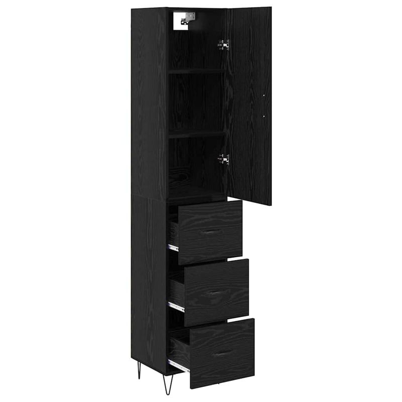 Casa si Gradina - Mobilier - Comode si corpuri - Corpuri bucatarie - Bufet cu sertar Stejar Negru 69,5 x 34 x 180 cm Lemn compozit - Infinity.ro