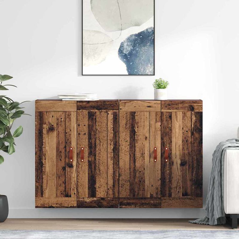Casa si Gradina - Mobilier - Comode si corpuri - Comode - Usi pentru dulapuri montate pe perete 2 pcs Lemn Vechi - Infinity.ro