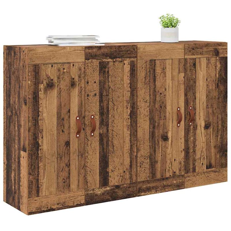 Casa si Gradina - Mobilier - Comode si corpuri - Comode - Usi pentru dulapuri montate pe perete 2 pcs Lemn Vechi - Infinity.ro