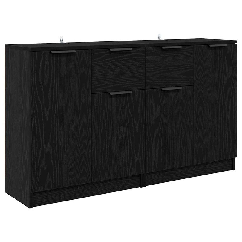 Casa si Gradina - Mobilier - Comode si corpuri - Comode - Bufeturi 2 pcs Stejar Negru 60 x 30 x 70 cm Lemn compozit - Infinity.ro