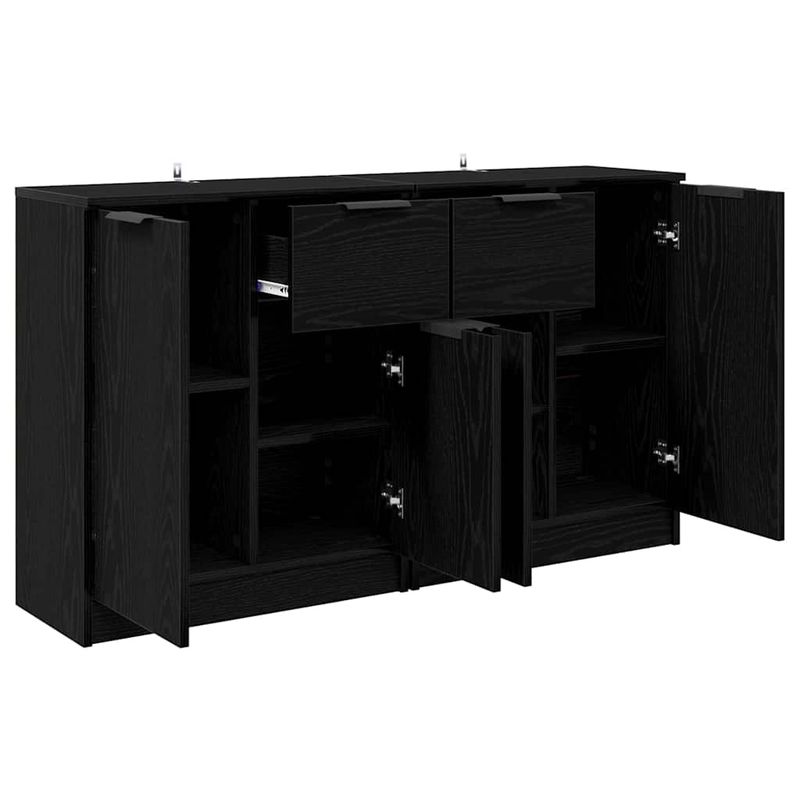 Casa si Gradina - Mobilier - Comode si corpuri - Comode - Bufeturi 2 pcs Stejar Negru 60 x 30 x 70 cm Lemn compozit - Infinity.ro