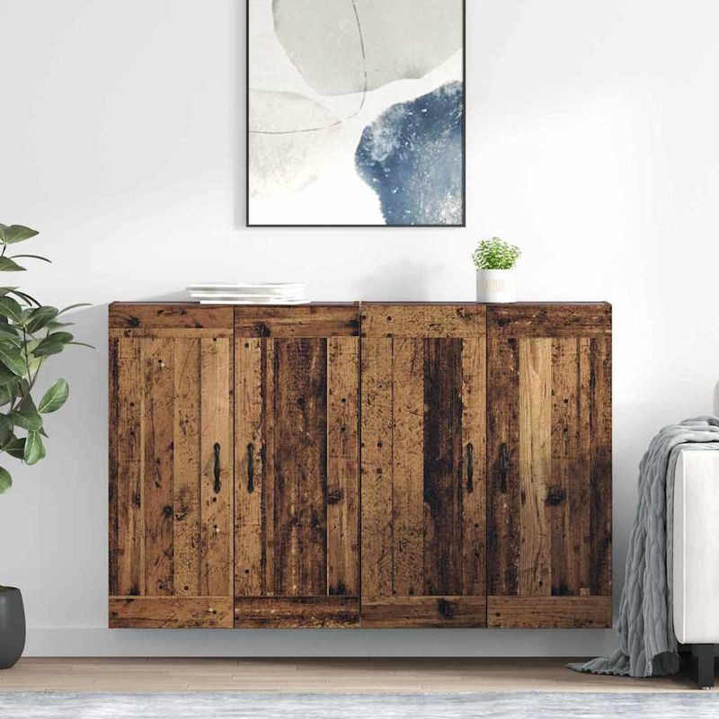 Casa si Gradina - Mobilier - Comode si corpuri - Comode - Usi pentru dulapuri montate pe perete 2 pcs Lemn Vechi - Infinity.ro