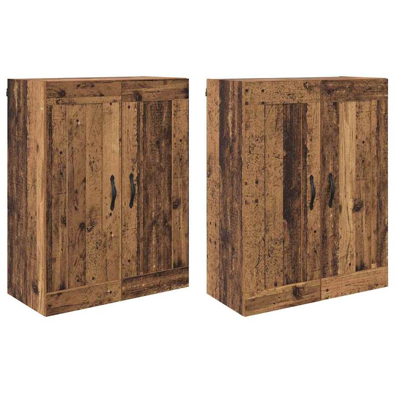 Casa si Gradina - Mobilier - Comode si corpuri - Comode - Usi pentru dulapuri montate pe perete 2 pcs Lemn Vechi - Infinity.ro