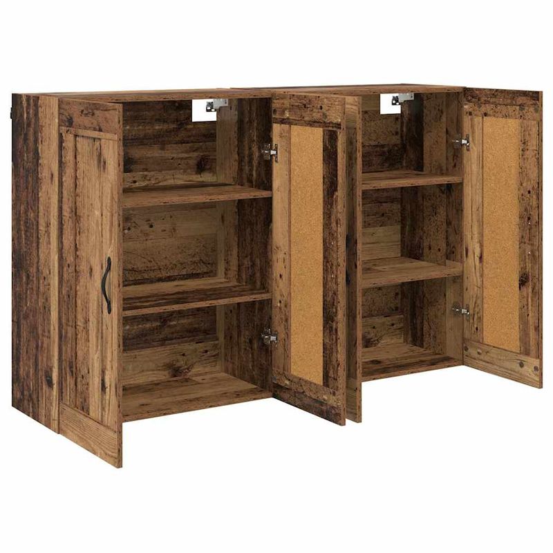 Casa si Gradina - Mobilier - Comode si corpuri - Comode - Usi pentru dulapuri montate pe perete 2 pcs Lemn Vechi - Infinity.ro