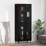 Casa si Gradina - Mobilier - Comode si corpuri - Comode - Bufet Pe perete Stejar Negru 69,5 x 34 x 180 cm Lemn compozit - Infinity.ro
