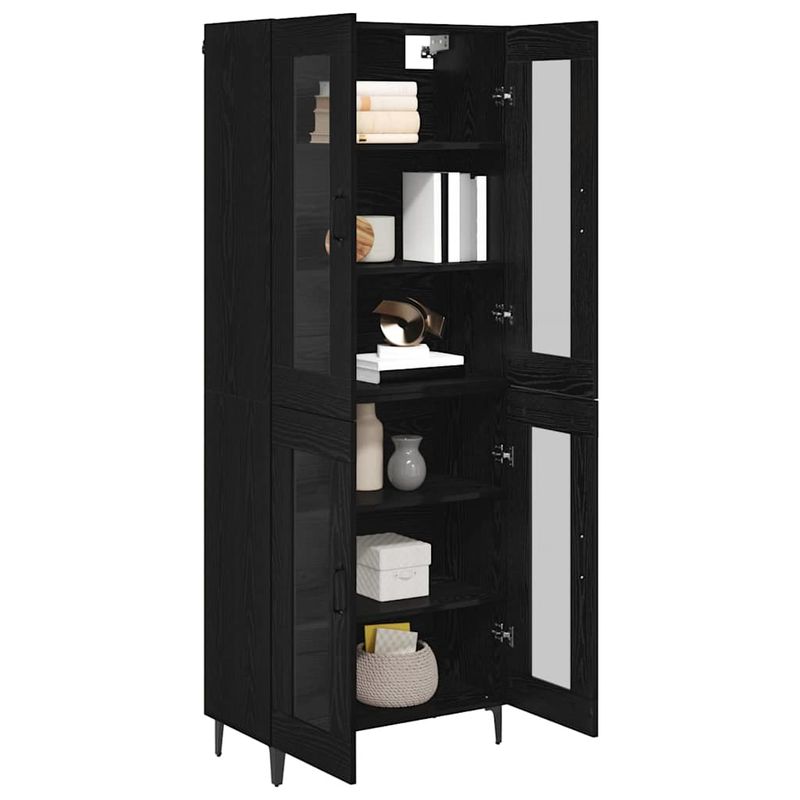 Casa si Gradina - Mobilier - Comode si corpuri - Comode - Bufet Pe perete Stejar Negru 69,5 x 34 x 180 cm Lemn compozit - Infinity.ro