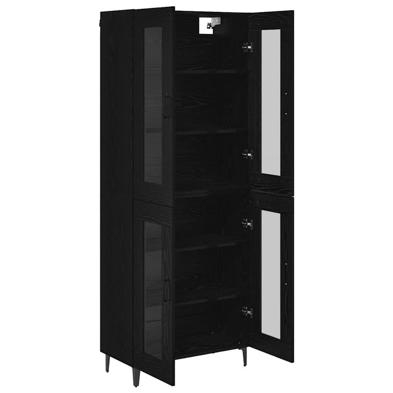 Casa si Gradina - Mobilier - Comode si corpuri - Comode - Bufet Pe perete Stejar Negru 69,5 x 34 x 180 cm Lemn compozit - Infinity.ro