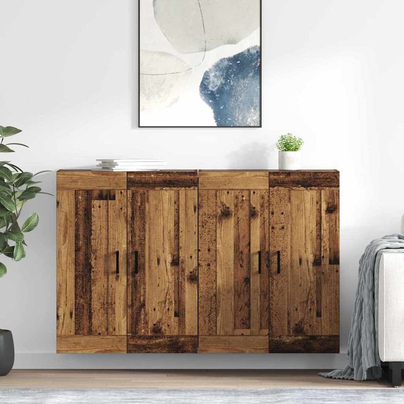 Casa si Gradina - Mobilier - Comode si corpuri - Comode - Usi pentru dulapuri montate pe perete 2 pcs Lemn Vechi - Infinity.ro