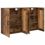 Casa si Gradina - Mobilier - Comode si corpuri - Comode - Usi pentru dulapuri montate pe perete 2 pcs Lemn Vechi - Infinity.ro