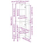 Casa si Gradina - Mobilier - Comode si corpuri - Corpuri bucatarie - Bufet Lemn Vechi 34,5 x 34 x 180 cm Lemn compozit - Infinity.ro