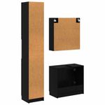 Casa si Gradina - Mobilier - Seturi de mobilier - Seturi baie - Set dulap baie cu raft cu usa 3 pcs Stejar Negru Lemn compozit - Infinity.ro