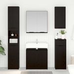 Casa si Gradina - Mobilier - Seturi de mobilier - Seturi baie - Set dulap baie cu raft cu usa 3 pcs Stejar Negru Lemn compozit - Infinity.ro