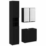 Casa si Gradina - Mobilier - Seturi de mobilier - Seturi baie - Set dulap baie cu raft cu usa 3 pcs Stejar Negru Lemn compozit - Infinity.ro