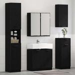 Casa si Gradina - Mobilier - Seturi de mobilier - Seturi baie - Set dulap baie cu raft cu usa 3 pcs Stejar Negru Lemn compozit - Infinity.ro