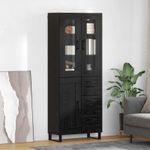 Casa si Gradina - Mobilier - Comode si corpuri - Comode - Bufet Pe perete Stejar Negru 69,5 x 34 x 180 cm Lemn compozit - Infinity.ro