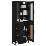 Casa si Gradina - Mobilier - Comode si corpuri - Comode - Bufet Pe perete Stejar Negru 69,5 x 34 x 180 cm Lemn compozit - Infinity.ro