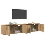 Casa si Gradina - Mobilier - Seturi de mobilier - Seturi living - Set Dulap TV montat pe perete Pe perete 2 pcs Stejar Artizanal - Infinity.ro