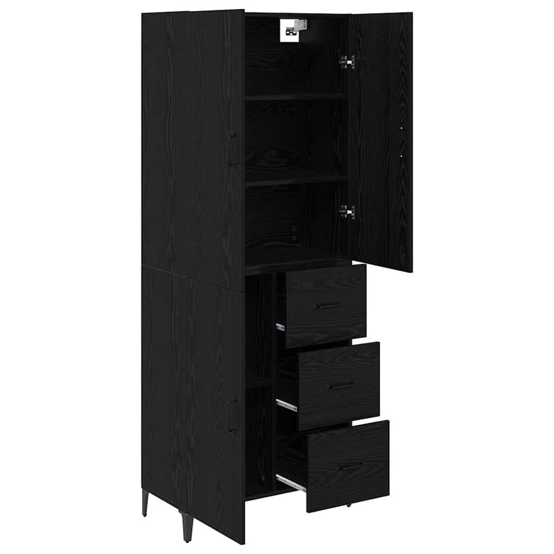 Casa si Gradina - Mobilier - Comode si corpuri - Corpuri bucatarie - Bufet Pe perete Stejar Negru 69,5 x 34 x 180 cm Lemn compozit - Infinity.ro