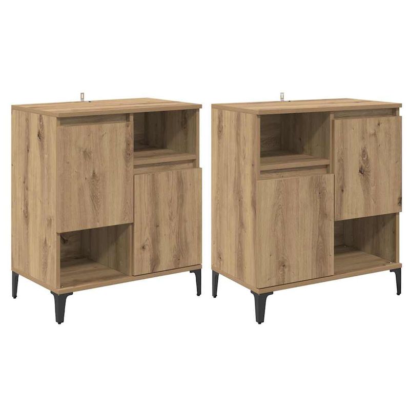 Casa si Gradina - Mobilier - Comode si corpuri - Comode - Bufeturi 2 pcs Stejar Artizanal 60 x 35 x 70 cm Lemn compozit - Infinity.ro