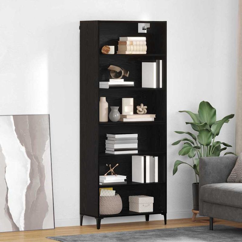 Casa si Gradina - Mobilier - Comode si corpuri - Comode - Bufet Pe perete 2 pcs Stejar Negru Lemn compozit - Infinity.ro