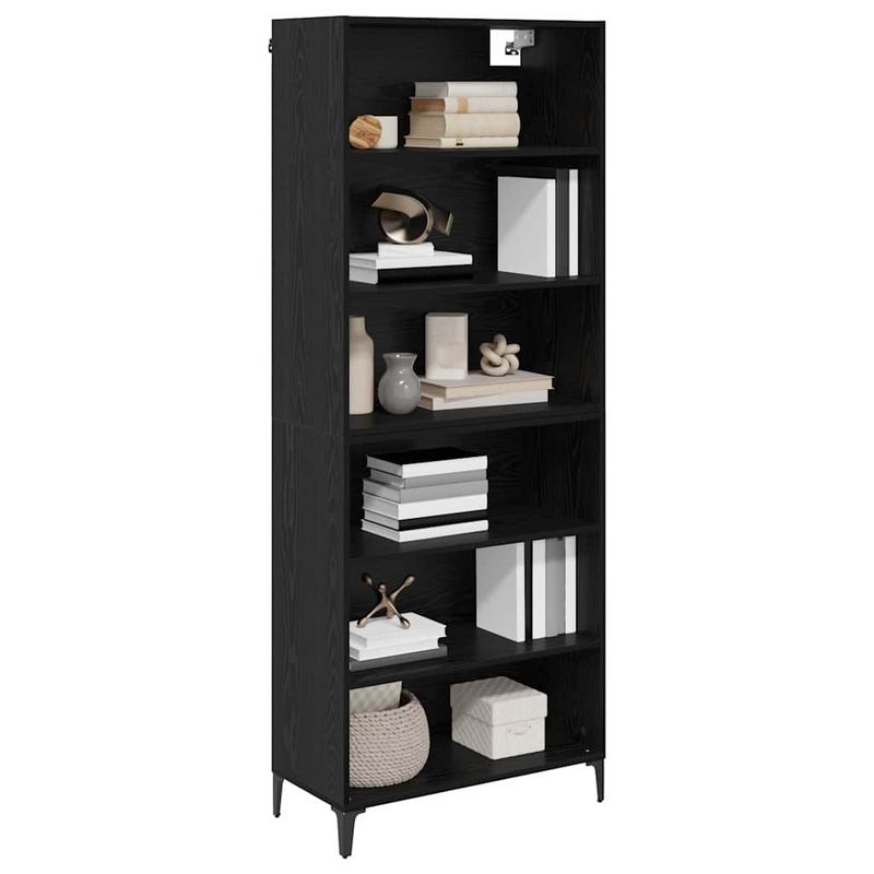 Casa si Gradina - Mobilier - Comode si corpuri - Comode - Bufet Pe perete 2 pcs Stejar Negru Lemn compozit - Infinity.ro