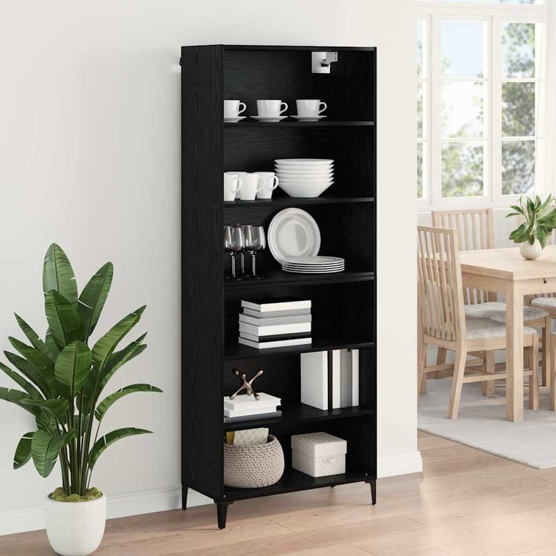 Casa si Gradina - Mobilier - Comode si corpuri - Comode - Bufet Pe perete 2 pcs Stejar Negru Lemn compozit - Infinity.ro