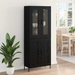 Casa si Gradina - Mobilier - Comode si corpuri - Corpuri bucatarie - Bufet Pe perete Stejar Negru 69,5 x 34 x 180 cm Lemn compozit - Infinity.ro