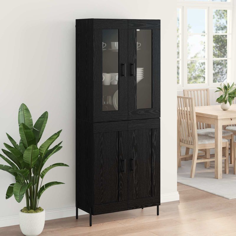 Casa si Gradina - Mobilier - Comode si corpuri - Corpuri bucatarie - Bufet Pe perete Stejar Negru 69,5 x 34 x 180 cm Lemn compozit - Infinity.ro