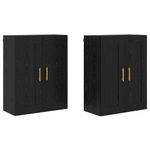 Casa si Gradina - Mobilier - Comode si corpuri - Comode - Usi pentru dulapuri montate pe perete 2 pcs Stejar Negru - Infinity.ro