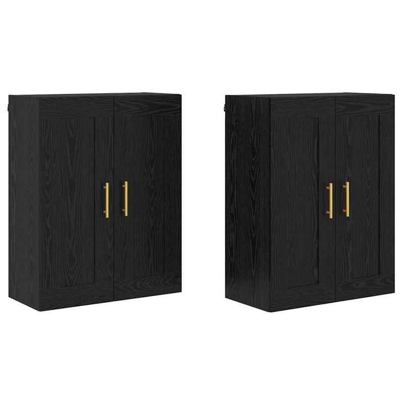 Casa si Gradina - Mobilier - Comode si corpuri - Comode - Usi pentru dulapuri montate pe perete 2 pcs Stejar Negru - Infinity.ro