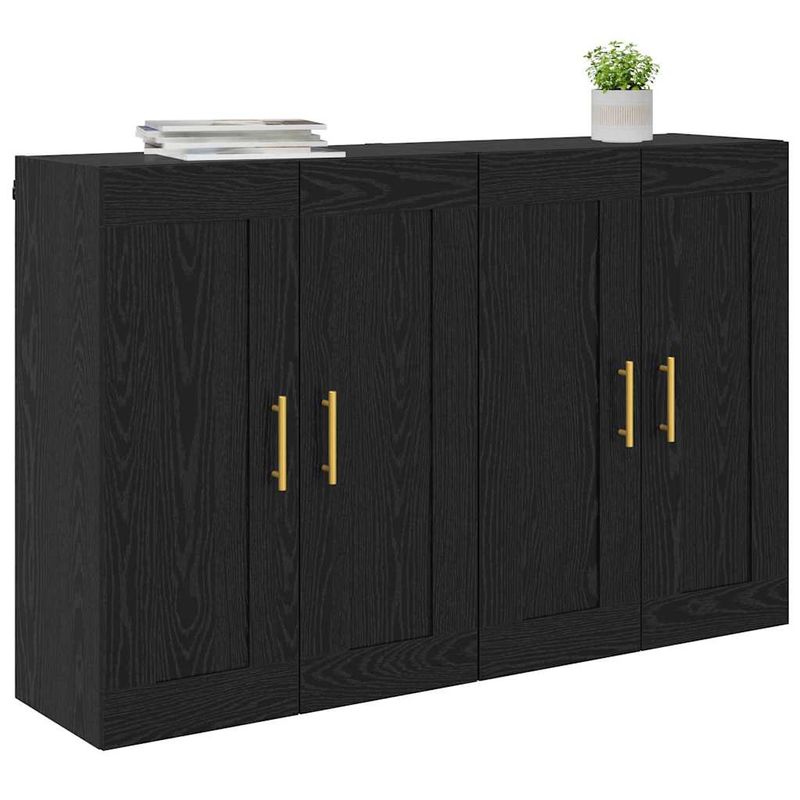 Casa si Gradina - Mobilier - Comode si corpuri - Comode - Usi pentru dulapuri montate pe perete 2 pcs Stejar Negru - Infinity.ro