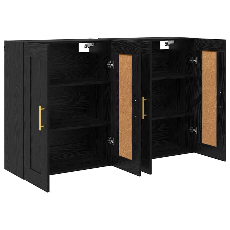 Casa si Gradina - Mobilier - Comode si corpuri - Comode - Usi pentru dulapuri montate pe perete 2 pcs Stejar Negru - Infinity.ro