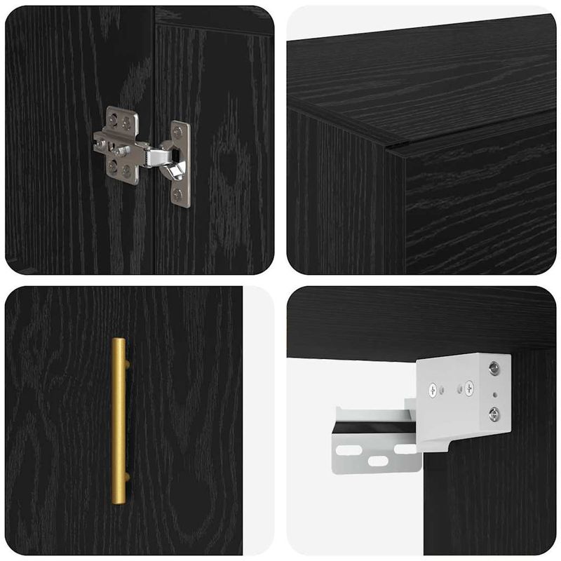 Casa si Gradina - Mobilier - Comode si corpuri - Comode - Usi pentru dulapuri montate pe perete 2 pcs Stejar Negru - Infinity.ro