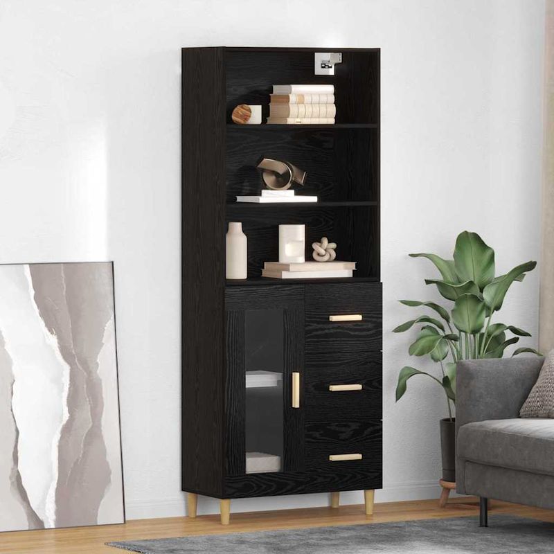 Casa si Gradina - Mobilier - Comode si corpuri - Corpuri bucatarie - Bufet 2 pcs Stejar Negru 69,5 x 34 x 180 cm Lemn compozit - Infinity.ro