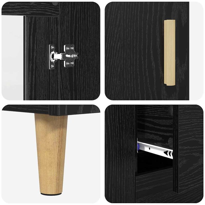 Casa si Gradina - Mobilier - Comode si corpuri - Corpuri bucatarie - Bufet 2 pcs Stejar Negru 69,5 x 34 x 180 cm Lemn compozit - Infinity.ro