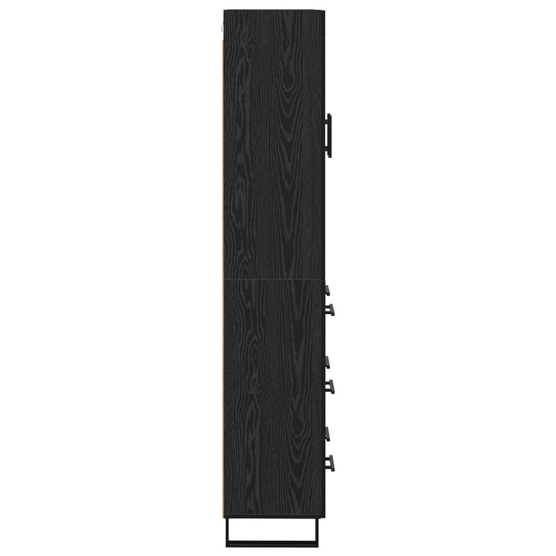 Casa si Gradina - Mobilier - Comode si corpuri - Corpuri bucatarie - Bufet Pe perete Stejar Negru 69,5 x 34 x 180 cm Lemn compozit - Infinity.ro
