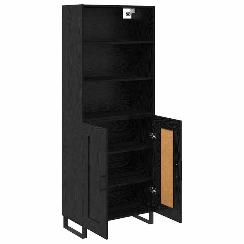 Casa si Gradina - Mobilier - Comode si corpuri - Comode - Bufet Pe perete cu sertar 2 pcs Stejar Negru Lemn compozit - Infinity.ro
