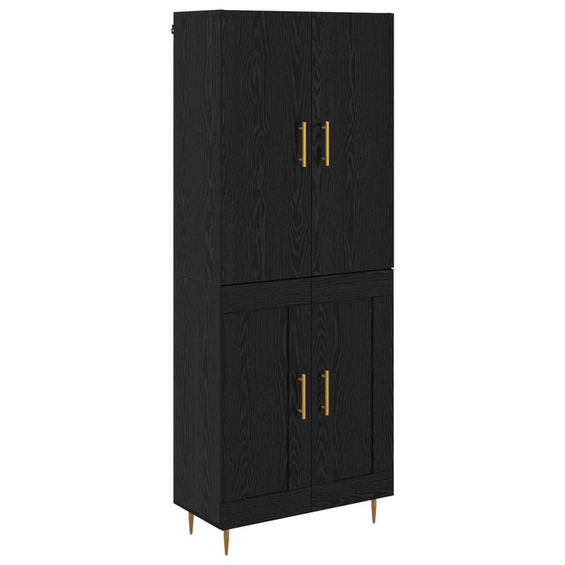 Casa si Gradina - Mobilier - Comode si corpuri - Comode - Bufet Pe perete Stejar Negru 69,5 x 34 x 180 cm Lemn compozit - Infinity.ro