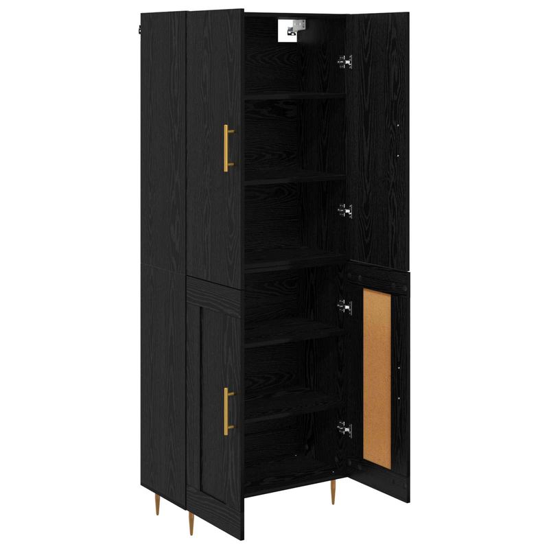 Casa si Gradina - Mobilier - Comode si corpuri - Comode - Bufet Pe perete Stejar Negru 69,5 x 34 x 180 cm Lemn compozit - Infinity.ro