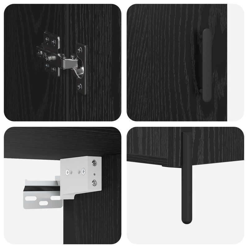Casa si Gradina - Mobilier - Comode si corpuri - Corpuri bucatarie - Bufet Pe perete Stejar Negru 69,5 x 34 x 180 cm Lemn compozit - Infinity.ro