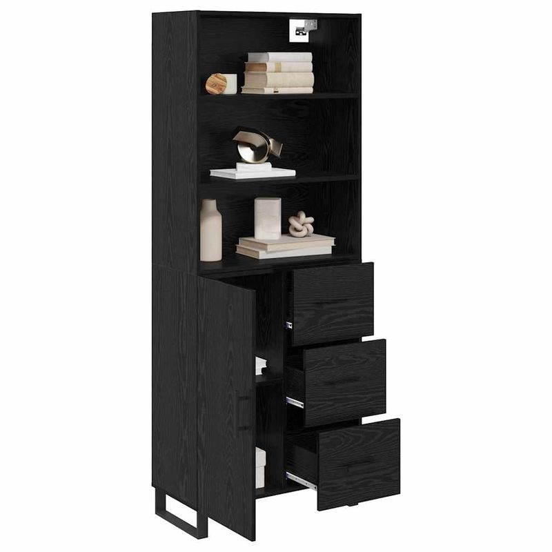 Casa si Gradina - Mobilier - Comode si corpuri - Comode - Bufet Pe perete cu sertar 2 pcs Stejar Negru Lemn compozit - Infinity.ro